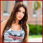 Brandy wearing our 2011  Bombshell camo tank top